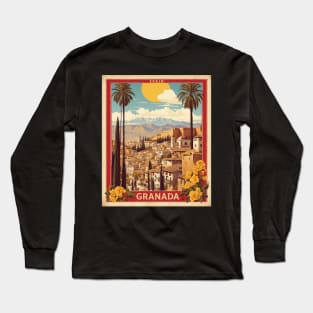 Granada Spain Travel Tourism Retro Vintage Long Sleeve T-Shirt